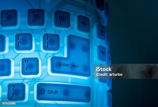 Teclado De Caucho Azul Foto de stock y más banco de imágenes de Azul - Azul, Color - Tipo de imagen, Componente de ordenador