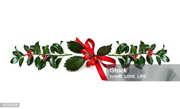 Natal Holly - Fotografias de stock e mais imagens de Natal - Natal, Grinalda - Objeto Decorativo, Azevinho