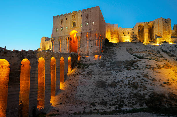 Old fortress of Aleppo, Syria stock photo