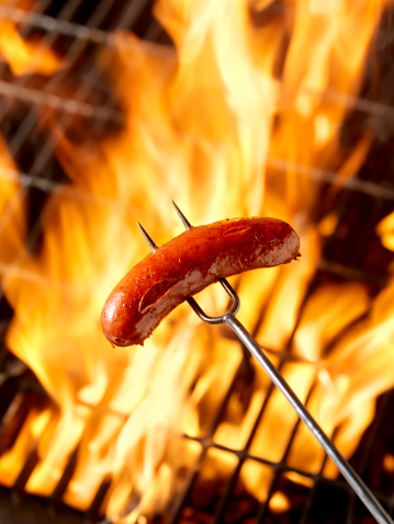 Hotdog (Smokie) Cooking on the Campfire -Photographed on Hasselblad H3D-39mb Camera