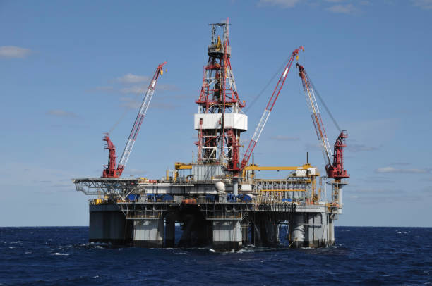 istock Deepwater drilling platform. Semi-submersible oil rig 157533720