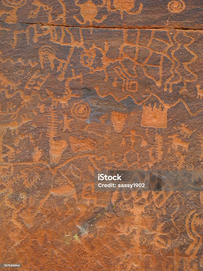 Petroglyph Solar bevorstehende historische Persönlichkeiten - Lizenzfrei Hopi Stock-Foto