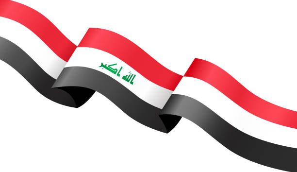 Iraq flag wave isolated on png or transparent background Iraq flag wave isolated on png or transparent background iraqi flag stock illustrations