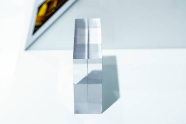 istock Transparent crystal prism on a white background 1575397575