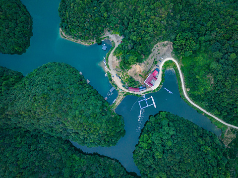 Aerial photography of large lakes and reservoirs