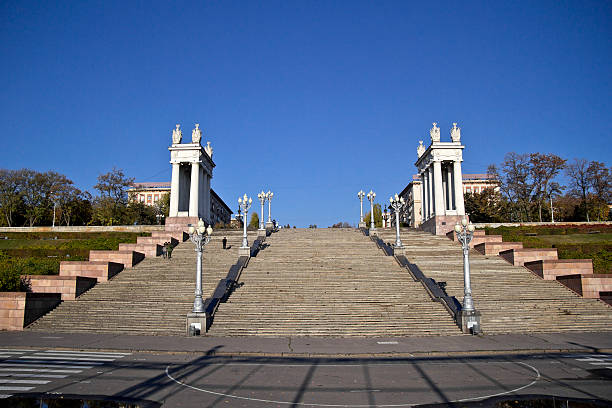 Monumental stairs at Volgograd embankment
