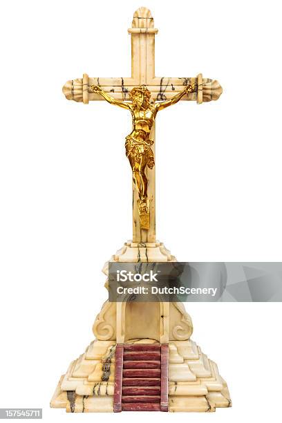 19 Th Century Crucifijo Con Golden Jesús Figura Foto de stock y más banco de imágenes de Antigualla - Antigualla, Antiguo, Catolicismo