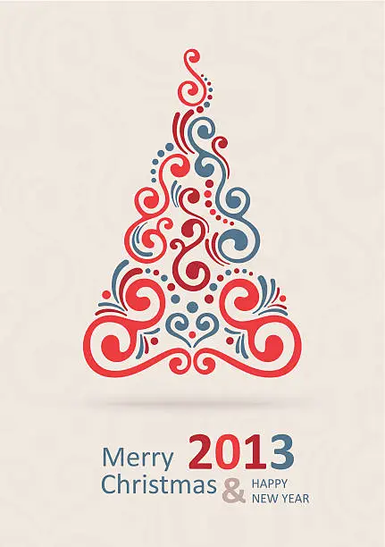 Vector illustration of Christmas card 2013