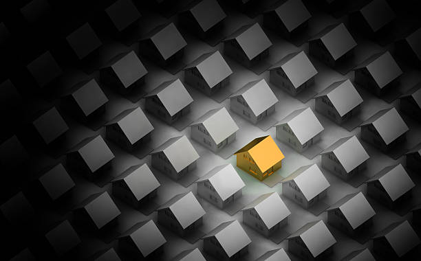 istock Golden house for sale accented by light 157549847