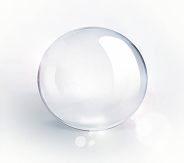 空のガラス玉 - sphere glass bubble three dimensional shape ストックフォトと画像