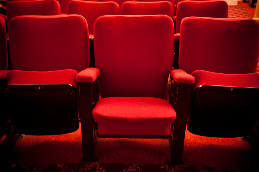 Chairs in a movie, opera or concert hall