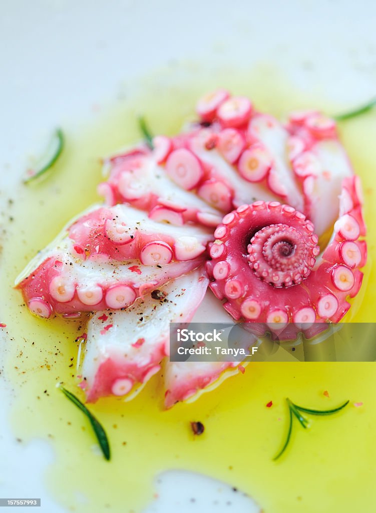 Tintenfisch-Carpaccio auf Teller - Lizenzfrei Krake - Cephalopode Stock-Foto