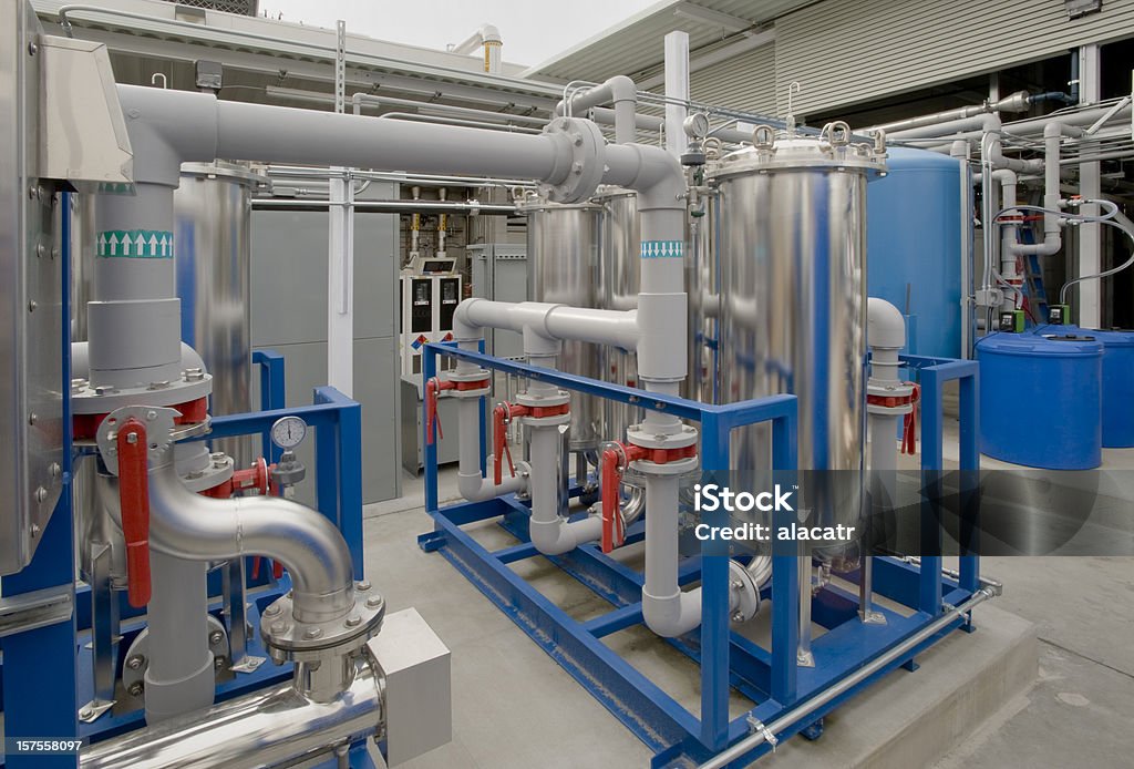 Sistema de filtragem de água - Foto de stock de Estação de tratamento de esgoto royalty-free