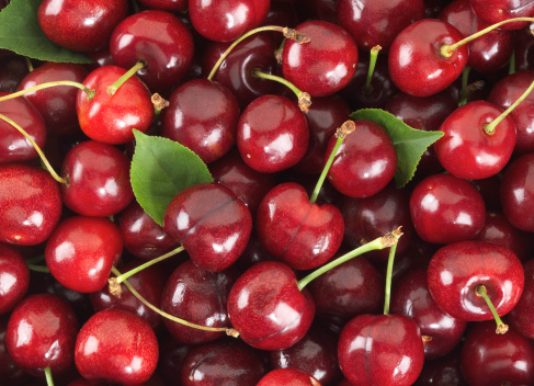 Cherries sweet with stem and Leafs