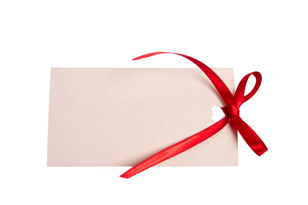 istock blank card with red ribbon 157558610