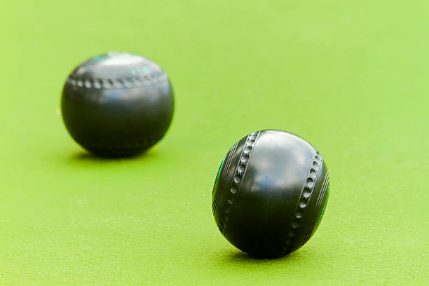 A Black Bowling Ball Isolated On White Background. Copy Space.