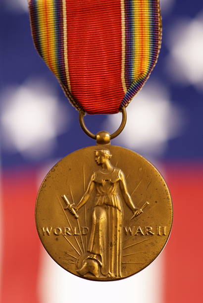istock WWII Service Medal Defocused USA Flag 157558774