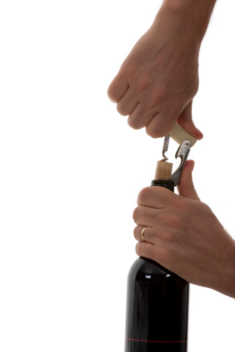 bottle opener and bottle white background one left angled 3D Render