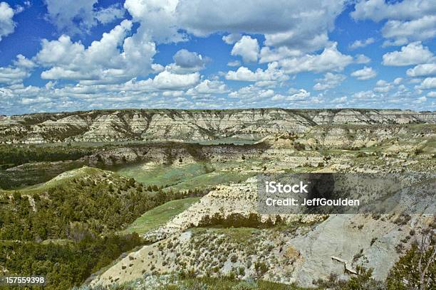 Cloud Formation Over A Badland Canyon Stock Photo - Download Image Now - North Dakota, Theodore Roosevelt National Park, Beauty In Nature