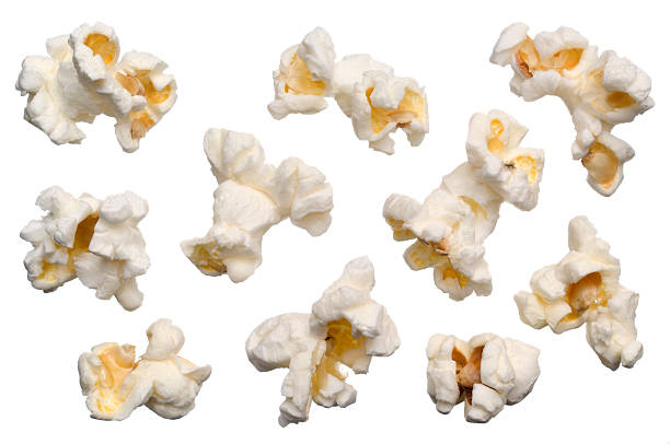 isolated popcorn on white - popcorn bildbanksfoton och bilder