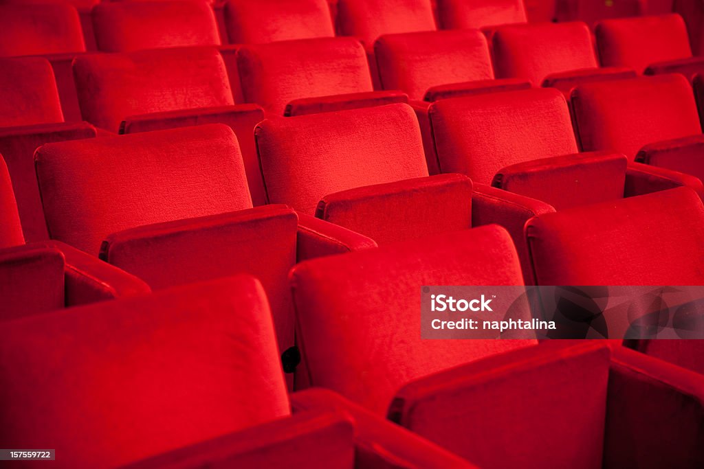 Red Theater Seats  Movie Theater Stock Photo