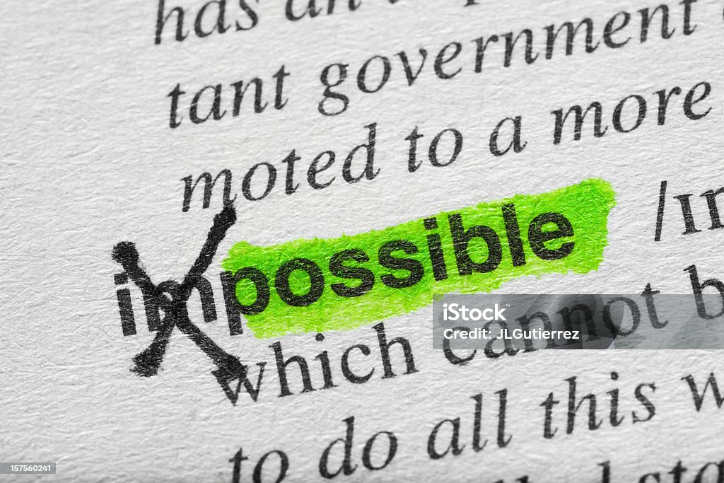 Possible Impossible definition Close-up Stock Photo