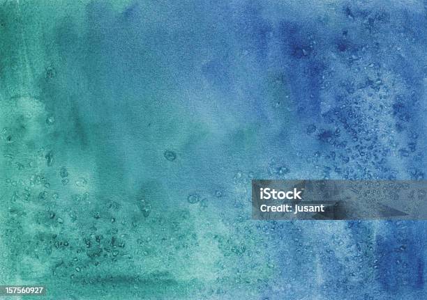 Watercolor Texture Background In Blue And Green Stock Photo - Download Image Now - Watercolor Painting, Watercolor Paints, Blue