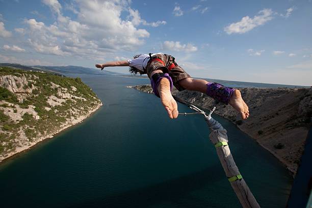 bungee jump  bungee jumping stock pictures, royalty-free photos & images