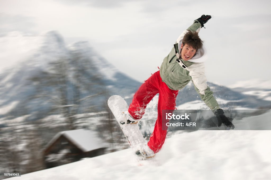 Poudreuse Snowboard Action (XXXL - Photo de 20-24 ans libre de droits