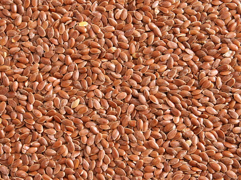 Top view of flax seeds