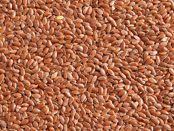 Flax seeds background stock photo