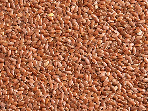 Top view of flax seeds