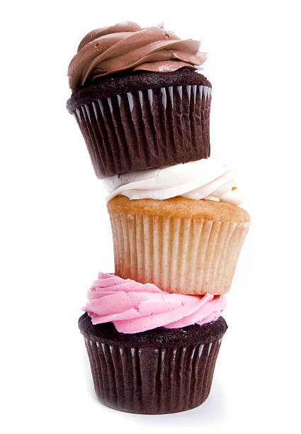 Gourmet Cupcakes, Desserts With Icing stock photo