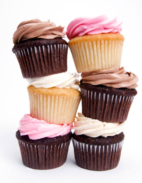 istock Stacks of Gourmet Cupcakes, Desserts With Icing 157561484