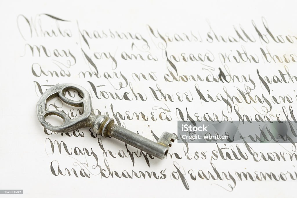 Handwritten letter and skeleton key  American Culture Stock Photo