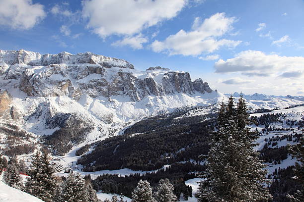 istock Sunny mountains at winter - Sella Group Massive, Dolomites 157561614