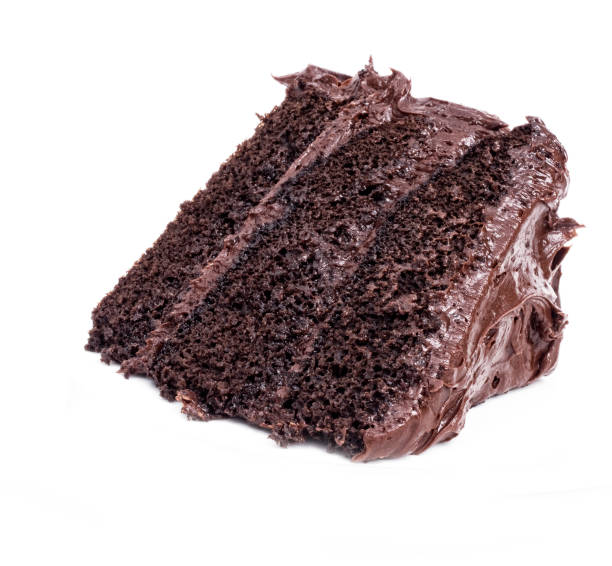 istock Perfect Slice of Chocolate Cake, Isolated 157561717