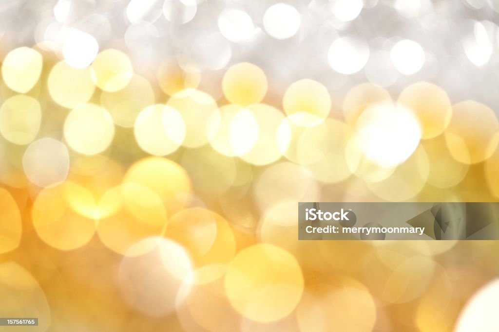 White and Gold Lights Background XXXL actual photo with no post production manipulation - photo of golden yellow and silvery white defocused lights. Gold Colored Stock Photo