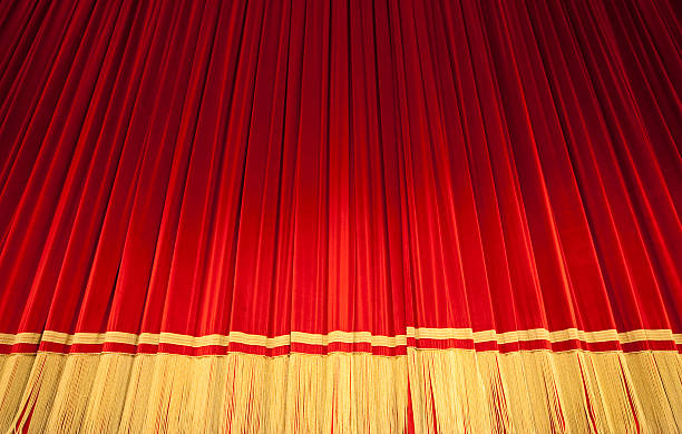 istock Red curtain in a classical Theatre 157561824
