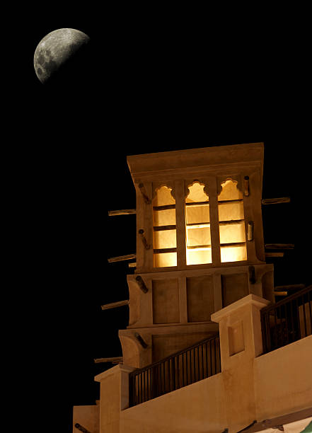 アラビア風のタワーの夜 - wind arabian peninsula tower night ストックフォトと画像