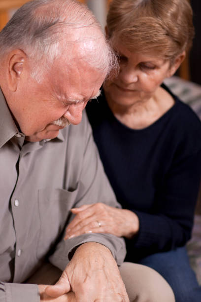 Senior couple sadness (DEPRESSION SERIES) stock photo