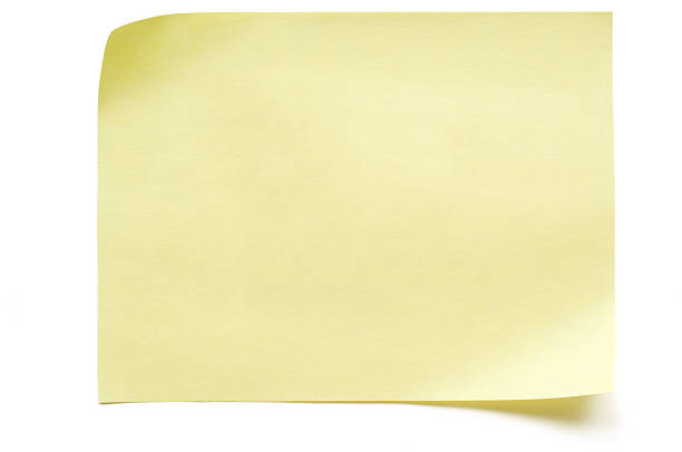 amarillo, blanco postit nota - sheet adhesive note paper note pad fotografías e imágenes de stock