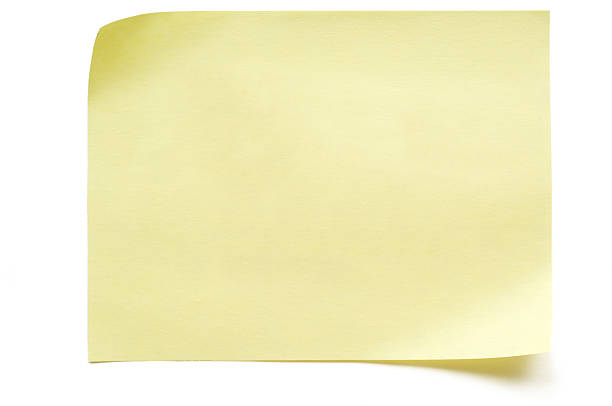 nota em branco amarela postit - stationary sheet template paper - fotografias e filmes do acervo
