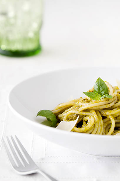 istock Spaghetti Pasta with Pesto Sauce 157562856