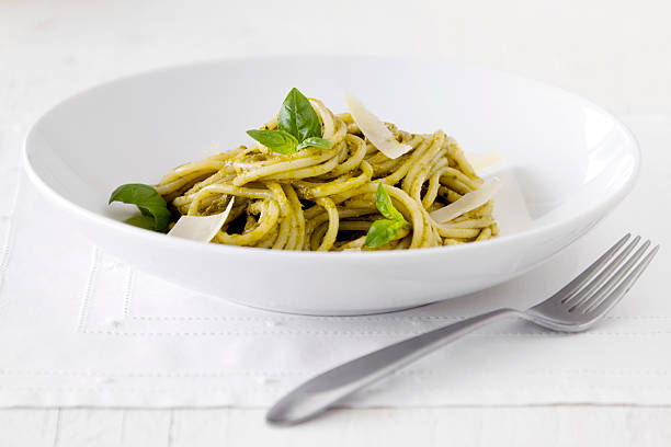 istock Spaghetti Pasta with Pesto Sauce 157562858