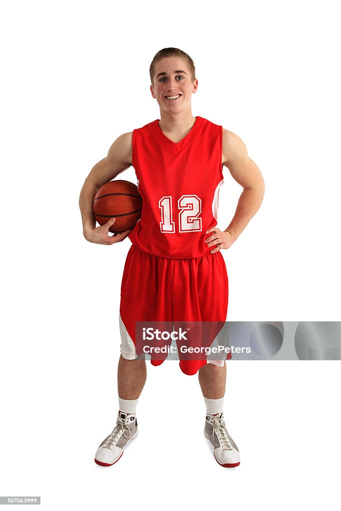 Баскетболист Изолирован на белом - Стоковые фото Баскетболист роялти-фри