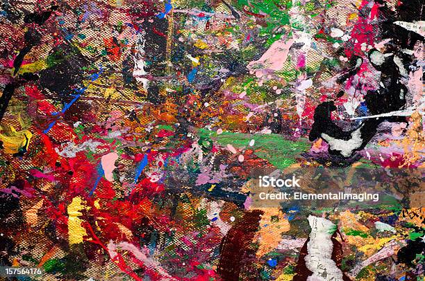 Salpicado De Fondo O Textura De Lona Foto de stock y más banco de imágenes de Abstracto - Abstracto, Amarillo - Color, Arte y artesanía