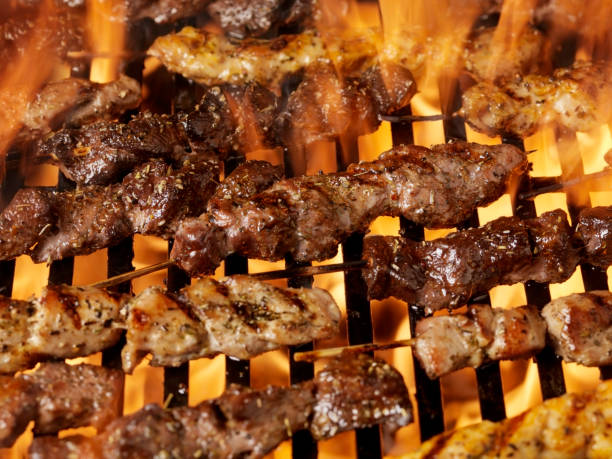 istock Meat Skewers on the BBQ 157564294