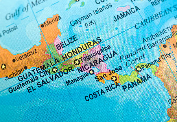 центральная америка - cartography map el salvador photography стоковые фото и изображения