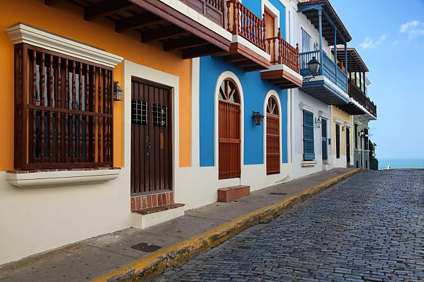 Old San Juan Street.  puerto rico photos stock pictures, royalty-free photos & images